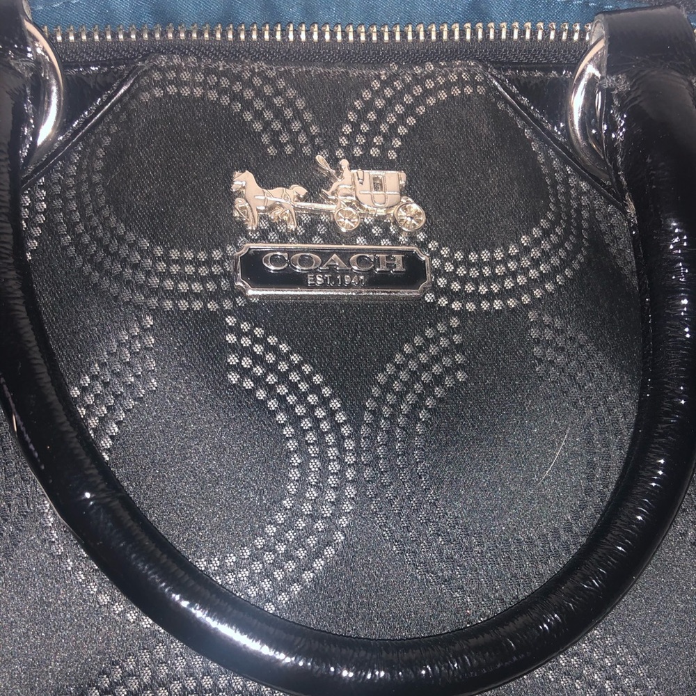 Black and Teal Coach Purse